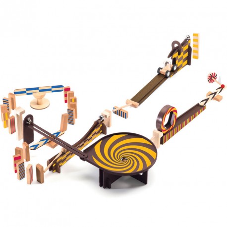 Zig & Go - Juego de madera de construcción y reacción en cadena 45 piezas