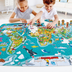 La vuelta al mundo 2 en 1 - juego + puzle 100 piezas