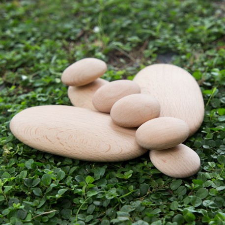 Piedras de río apilables de madera natural - juego de equilibrio y construcción