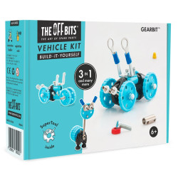 OFFBITS Kit Vehículo Azul 3 en 1con SuperTool Gearbit - juguete de construcción con piezas de repuesto