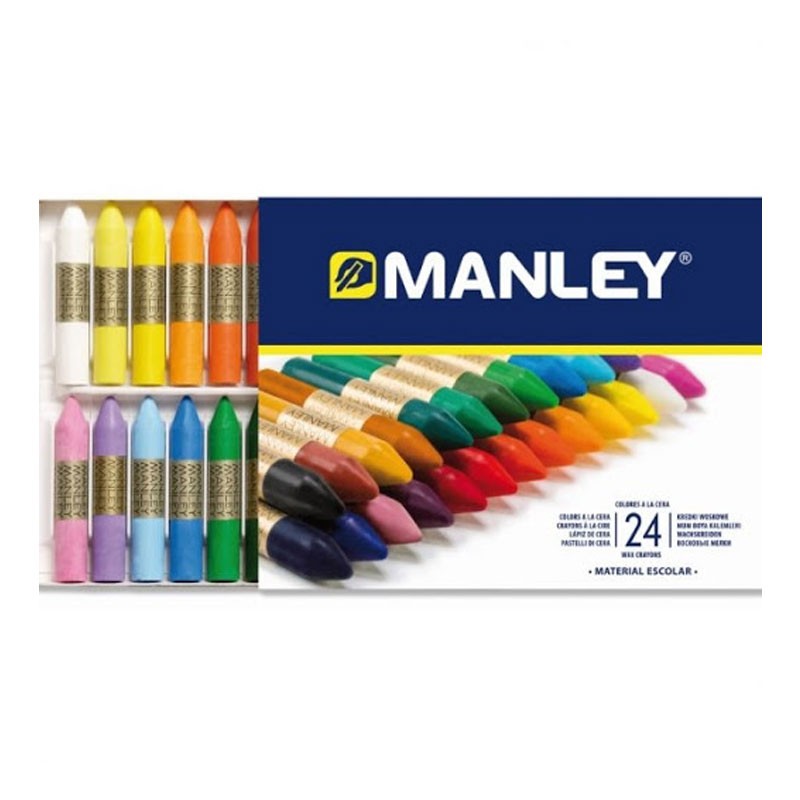24 lápices de cera blanda Manley