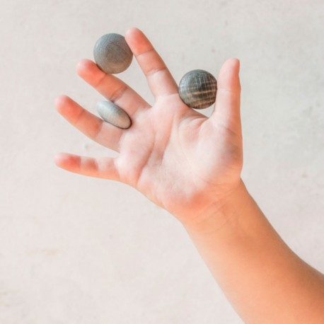 36 piezas mini piedras de madera para mandalas - gris