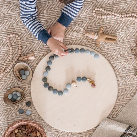 36 piezas mini piedras de madera para mandalas - gris