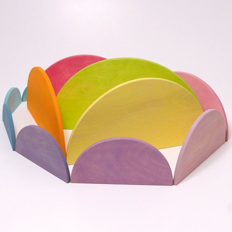 Semicirculos de madera tamaño grande colores pastel