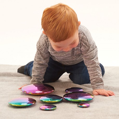 Discos sensoriales reflectantes tornasolados - 7 piezas