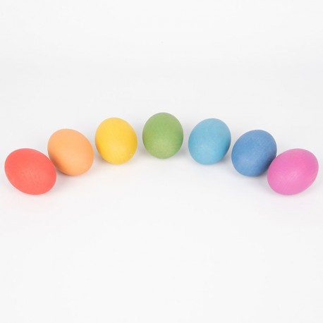 Huevos Arco Iris - 7 piezas de madera