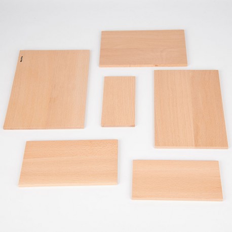 Set de rectángulos arquitectónicos sólidos - 6 piezas de madera