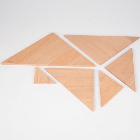 Set de triángulos arquitectónicos sólidos - 6 piezas de madera