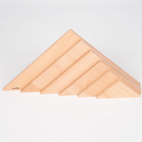 Set de triángulos arquitectónicos sólidos - 6 piezas de madera