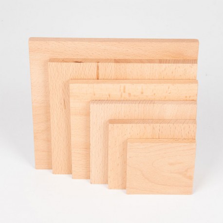 Set de quadrats arquitectònics sòlids - 6 peces de fusta