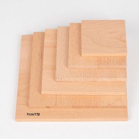 Set de quadrats arquitectònics sòlids - 6 peces de fusta