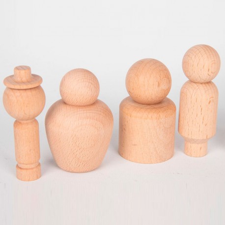 10 Figuras de madera natural - Gente de mi Comunidad
