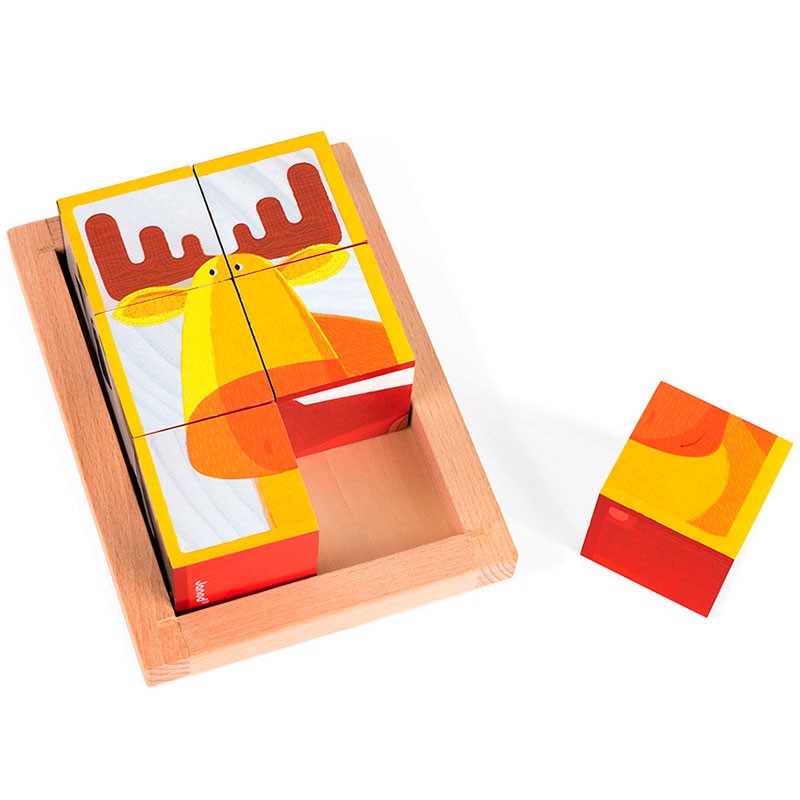 Bosque - Puzzle 6 cubos de madera