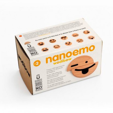 Nanoemo - caretes de fusta amb expressions versió mini