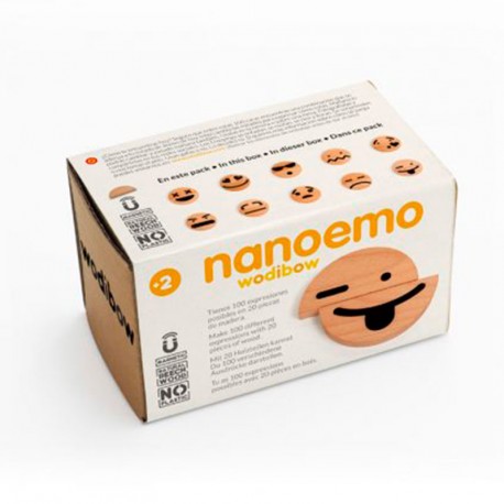 Nanoemo - caritas de madera con expresiones versión mini