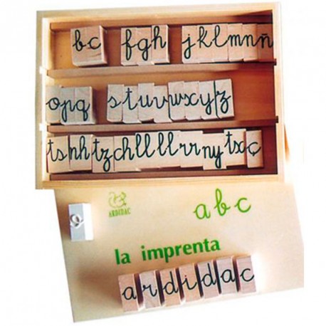 La impremta - segells de fusta amb l'alfabet