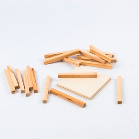 Base 10 de madera natural -  Set de conceptos numéricos set para el aula 121 piezas