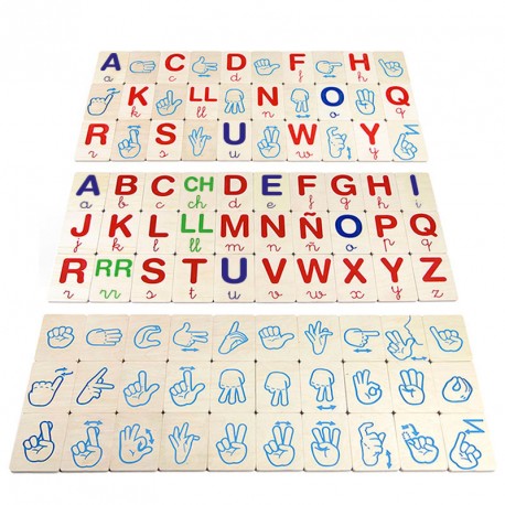 Alfabeto dactilológico de madera - lengua de signos