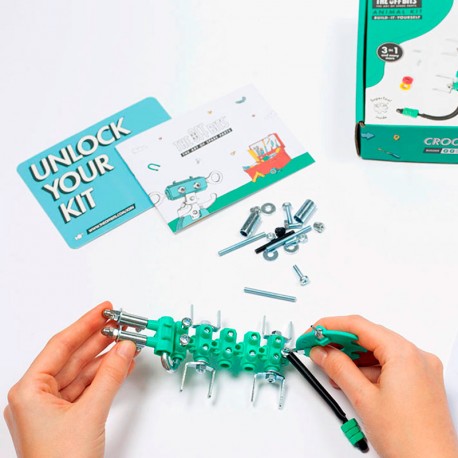 OFFBITS Kit Animal 3 en 1 con SuperTool Crocbit - juguete de construcción con piezas de repuesto