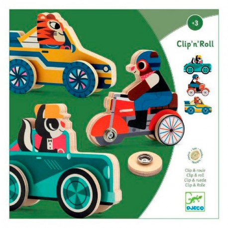 Clip'n'Roll - vehículos de madera para montar
