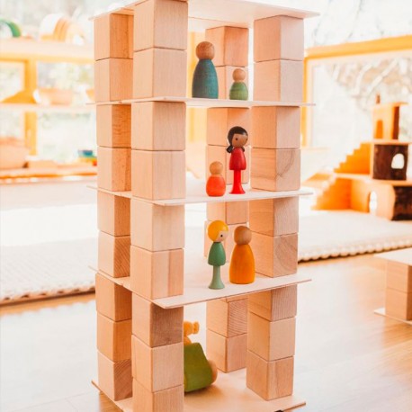 16  blocs de fusta natural - Just Blocks - joguina de fusta