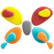 Fun Play 36 piedras tambaleantes de goma en colores Tierra con plantillas