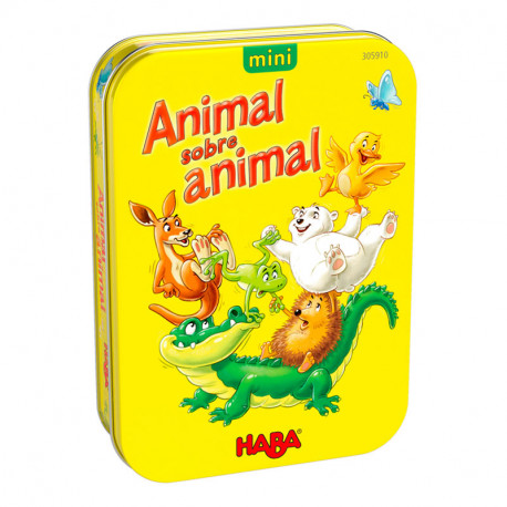 Animal sobre animal versió mini en llauna - joc d'habilitat de fusta