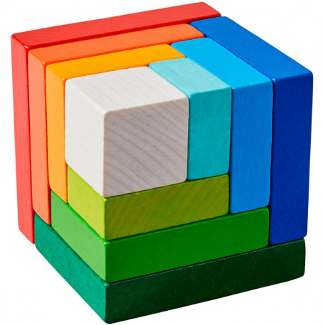 Cubo de color - Juego de composición de madera en 3D