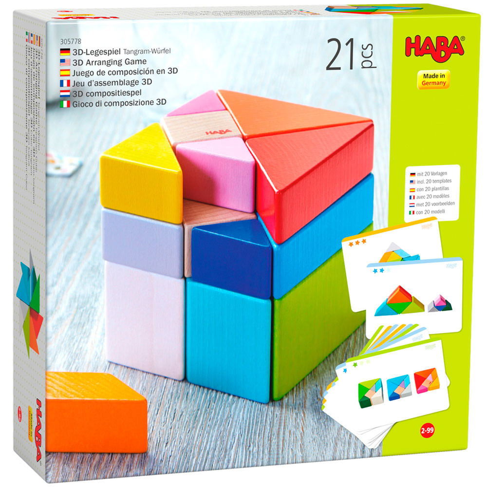 Cubo Tangram juego de de 3D Haba envío 24/48h - kinuma.com de juegos