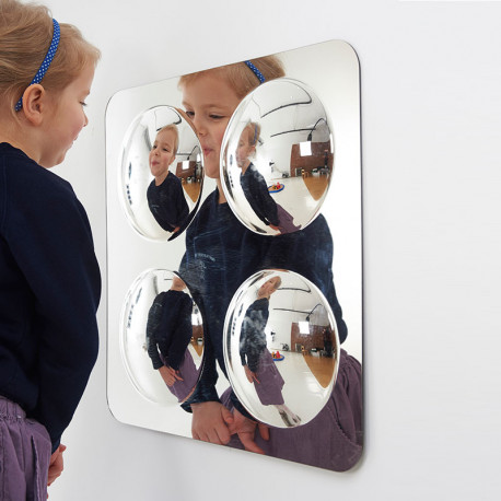 Panel de espejos 49cm con 4 círculos convexos