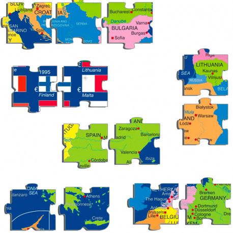 Puzle Educativo Larsen 70 piezas - Mapa Europa Unión Europea en inglés