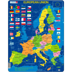 Puzle Educatiu Larsen 70 peces - Mapa Europa Unió Europea en anglès