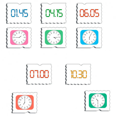 Puzle Educativo Larsen 54 piezas - Memo Puzzle Las horas en inglés