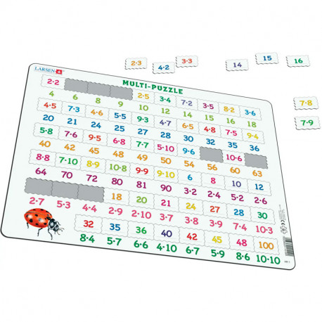 Puzle Educativo Larsen 58 piezas - Tabla de multiplicar (verde)