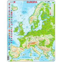 Puzle Educativo Larsen 87 piezas - Mapa Europa Física (catalán)