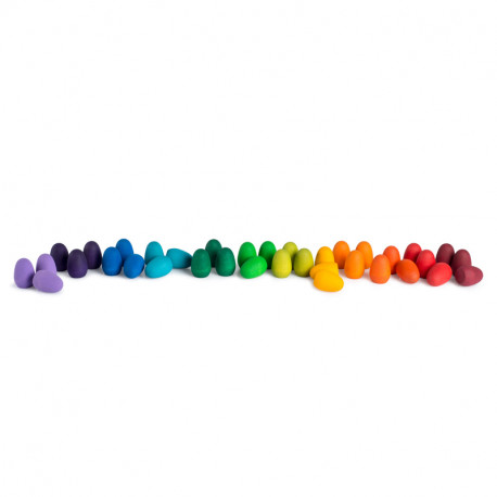 36 piezas en forma de huevo de madera para mandalas - arco iris