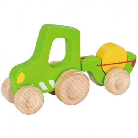 Tractor amb remolc de fusta