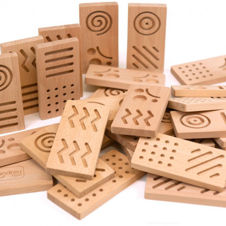 Domino Sensorial - Juego clásico de madera gran formato