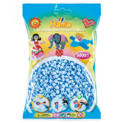 3000 perlas Hama Midi azul hielo pastel (bolsa)