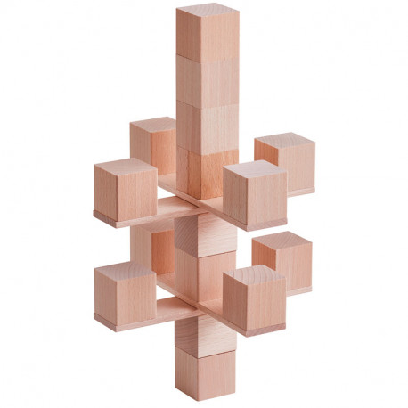 Blocs de construcció amb sistema Clever Up 2.0 - 66 peces de fusta