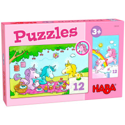 2 puzzles Unicornio Destello - 12 piezas