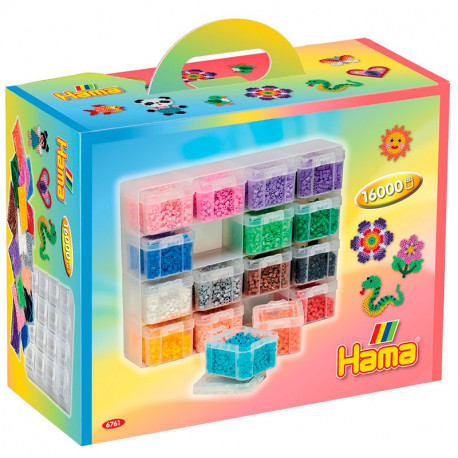 Caixa emmagatzematge Hama gran amb 16.000 perles Hama Midi