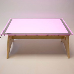 Set de Mesa de Luz Led Colores A2 + Mesa soporte de madera