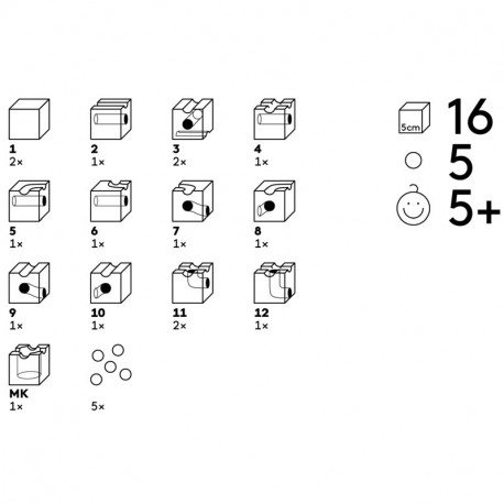 cuboro STANDARD 16 - Caja de iniciación con 16 bloques