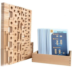 SumBlox MINI Set FAMILIAR - 80 piezas de madera de haya + fichas de actividades