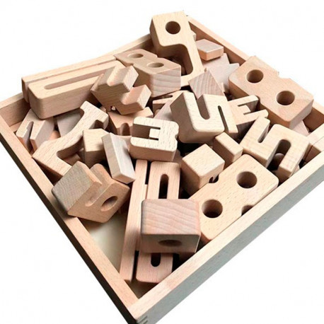 SumBlox MINI Set FAMILIAR - 80 piezas de madera de haya + fichas de actividades