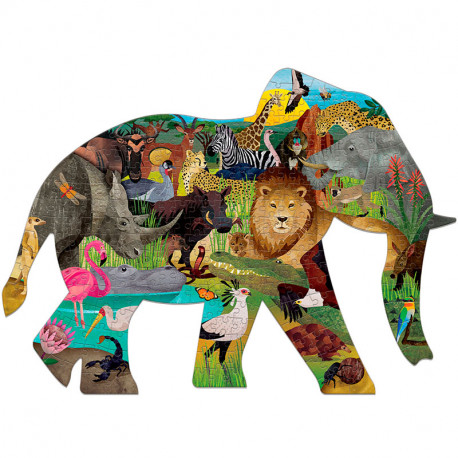 Puzzle Silueta de Elefante African Safari - 300 pzas.