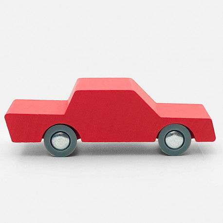 Coche retráctil de madera Rojo para Carretera Flexible de caucho waytoplay