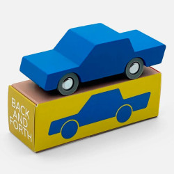 Cotxe retràctil de fusta blau per a Carretera Flexible de cautxú waytoplay