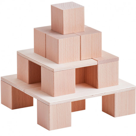 46 Bloques de construcción de madera con sistema Clever Up 1.0